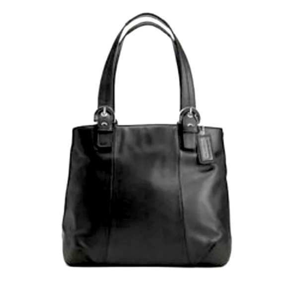Coach Black Leather Tote Bag - Picture 1 of 15